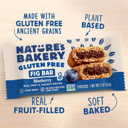 Nature’s Bakery Gluten Free Fig Bars, Blueberry, Real Fruit, Vegan, Non-GMO, Snack bar, 6 boxes with 6 twin packs (36 twin packs)