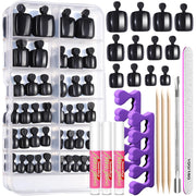 Teenitor Press on Toenails for Women, 120pcs Toe Nail Tips Square Toe Press on Nails, Toenail Press on Fake Toenails, Toe Nails Glue on Fake Toe Nails Press on, Toe Nail Kit False Toenails Matte