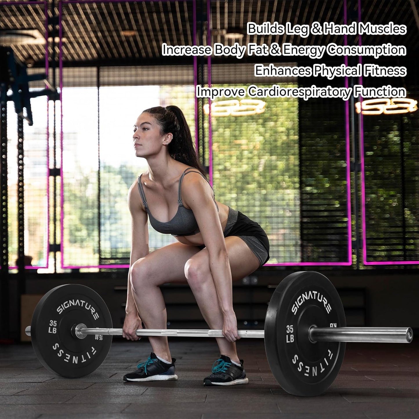 2" Olympic Bumper Plate Weight Plates with Steel Hub, Pair, Updated