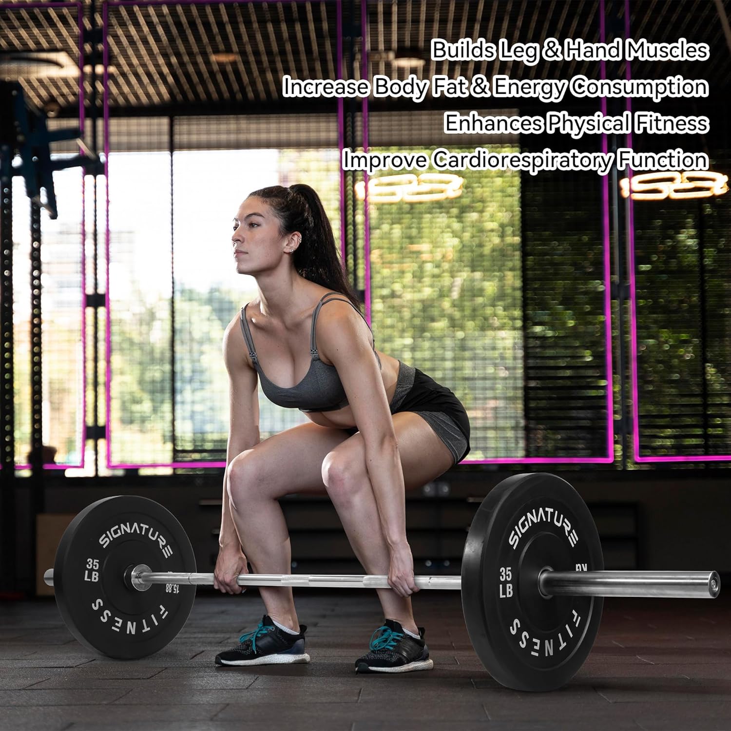 2" Olympic Bumper Plate Weight Plates with Steel Hub, Pair, Updated