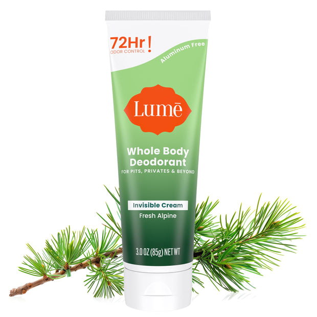 Lume Whole Body Deodorant - Invisible Cream Tube - 72 Hour Odor Control - Aluminum Free, Baking Soda Free, Skin Safe - 3.0 ounce (Toasted Coconut)