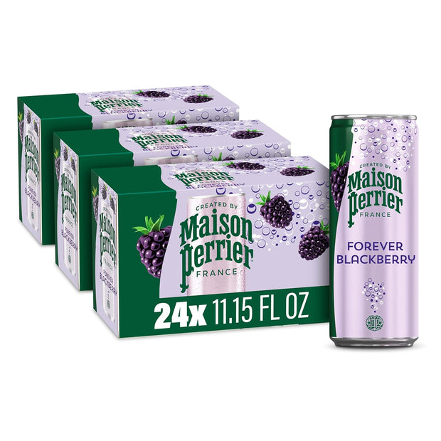 Maison Perrier Forever Blackberry Flavored Sparkling Water, 11.15 Fl Oz Cans, 8 Count, 3 Pack