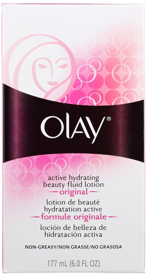 Olay Active Hydrating Beauty Fluid Lotion, Original, 6.0 Fl Oz