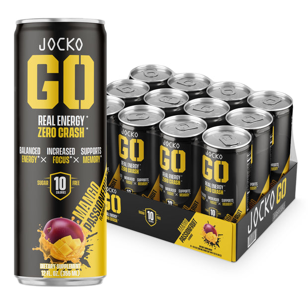 Jocko GO Energy Drink (Afterburner Orange) - Keto, Vitamin B12, Vitamin B6, Electrolytes, L Theanine, Magnesium- Energy Boost, Sugar Free Nootropic Monk Fruit Blend - 12 Pack