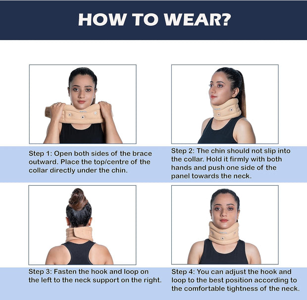 Wonder Care Neck Brace for Sleeping Cervical Collar Adjustable Neck Support Brace Relief Cervical Spine Pressure Ideal for Travel, Office Workers & Neck Injury Recovery, X-Large