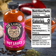 Tia Lupita Hot Sauce 8 Oz (Pack of 2) - Flavorful Heat, Medium Spice with Smoky-Sweet Flavor - Gluten-Free, Non-GMO, Sugar-Free, Low Sodium, Keto-Friendly, No Carbs - Made with Red Jalapeño Peppers