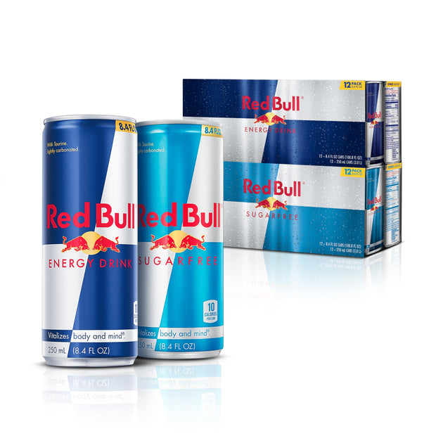 Red Bull Energy Drink (8.4 Fl Oz, 24 Cans) and Red Bull Sugar Free Energy Drink (8.4 Fl Oz, 24 Cans)