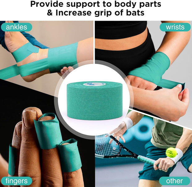 OK TAPE 4 Rolls Athletic Tape, Sports Tape for Injuries, Rigid, Easy Tear Medical Tape, Wrist Tape, No Sticky Residue | Secure Ankle, Finger, Knee- 1.5inch x 15yards (Purple)