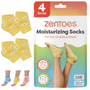 ZenToes Moisturizing Socks for Cracked Heel Treatment - Vitamin E, Olive Oil and Jojoba Oil Infused Heel Socks to Soften and Hydrate (Fuzzy Lilac Purple, Regular)