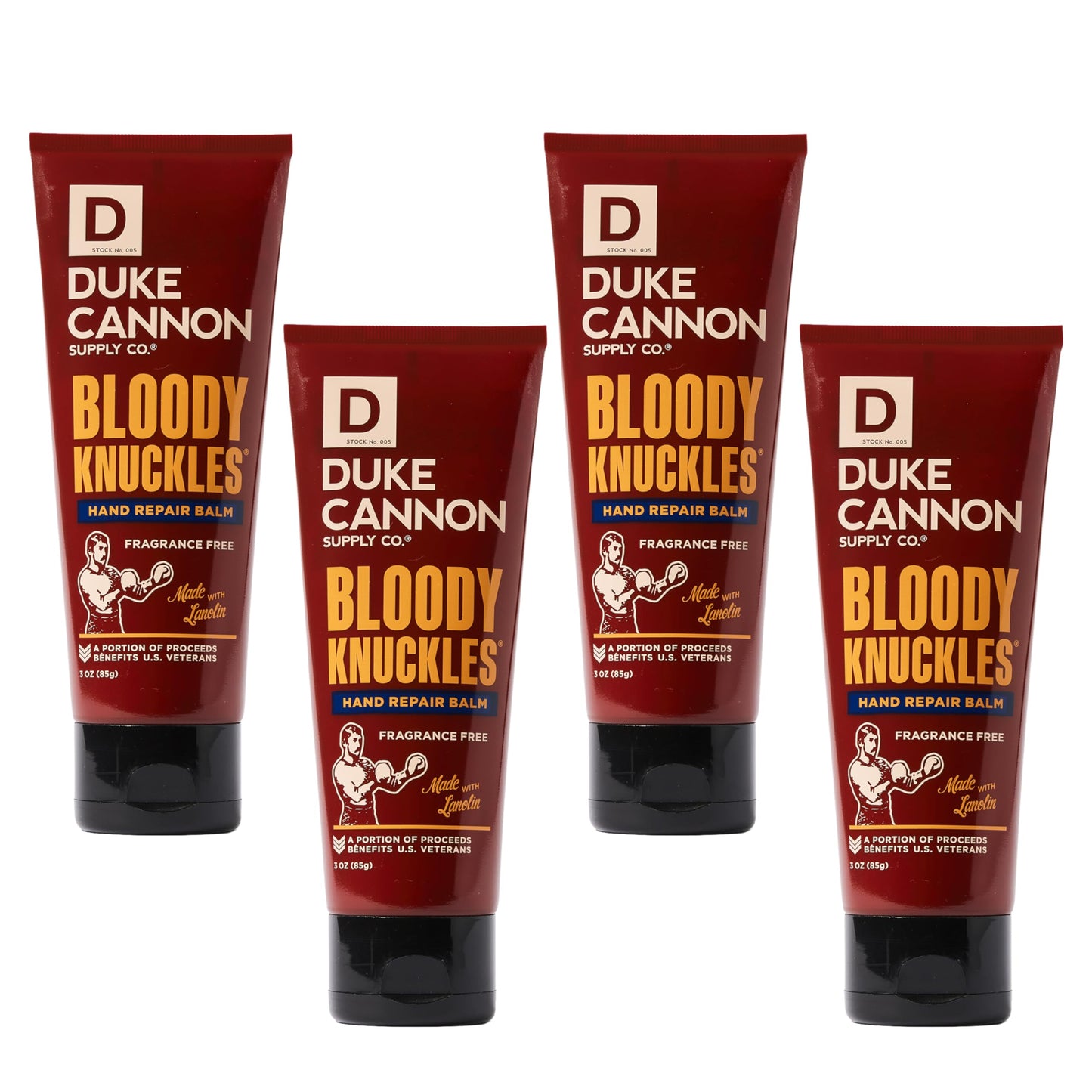 Duke Cannon Bloody Knuckles Hand Repair Balm - Unscented Moisturizing Cream, Non-Greasy Lanolin Formula for Dry, Cracked Hands, 3 oz. (Pack of 2)