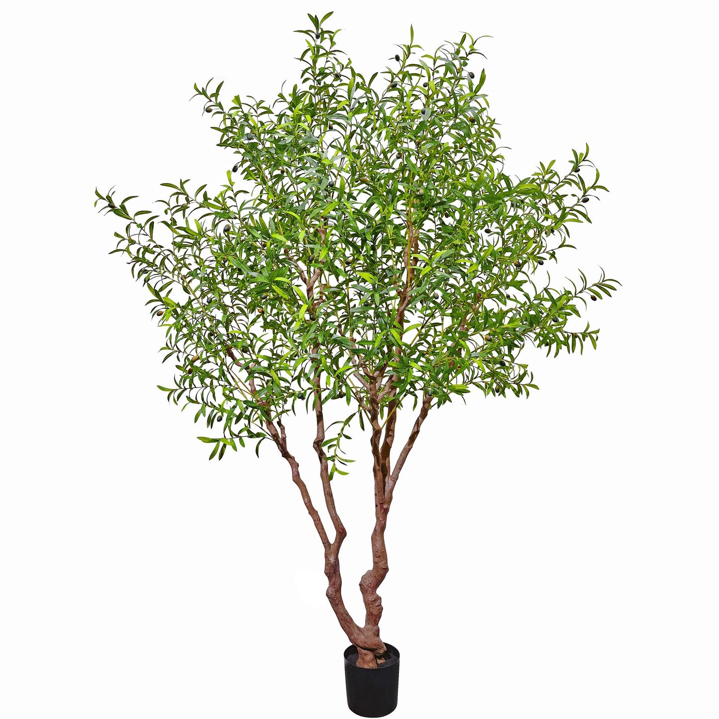 Faux Olive Tree Fake Tree Artificial Indoor 7 Feet (84 inches) Realistic Potted Silk Indoor Large Fruit for Home Offices, Living Rooms, Bedrooms, Stairs and Foyer Decor