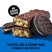 JUNKLESS Protein Bars - Cookies & Cream - 15g Protein, No Added Sugar, Gluten Free, High Fiber, Delicious Taste and Texture, Satisfying, Healthy Snack for Energy - 12 Bars