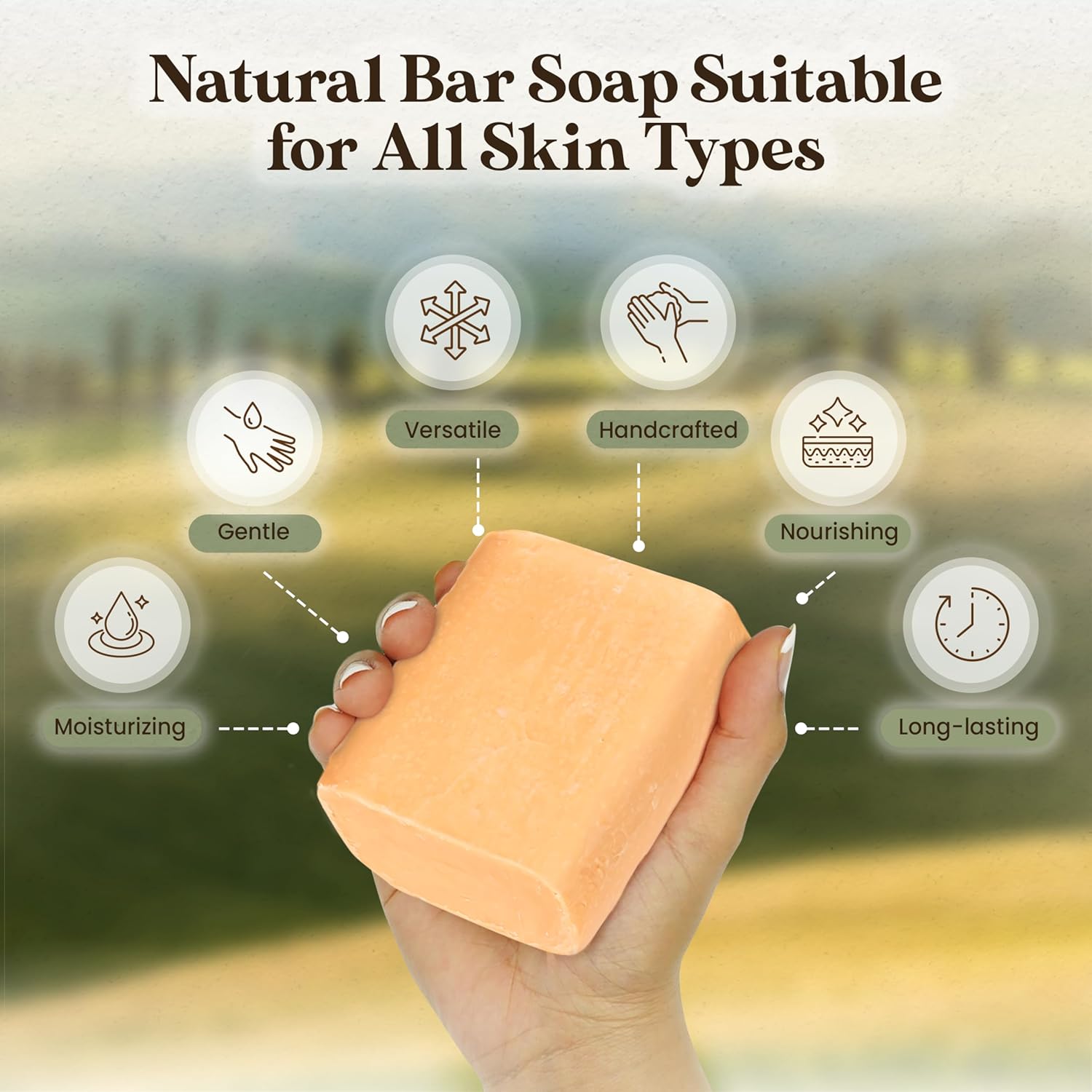 Amish Farms Soap Bar with All Natural Bentonite Clay | Made in USA, Vegan Moisturizing for Sensitive Skin | Women & Mens Face & Body Bath Soap for Shower | Clean Scent | 5 Ounce Each (5 Bars)
