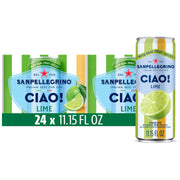 Sanpellegrino CIAO Cherry Sparkling Water, Low-Calorie Italian Sparkling Water with Real Fruit Juices, 0g Added Sugar, 24-Pack