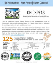 Palouse Brand Certified Glyphosate Residue Free Chickpeas | Garbanzo Beans | 5 lbs | Family Farmed in Washington State | Non-GMO Project Verified | Kosher Parve | USA Grown | Field Traced