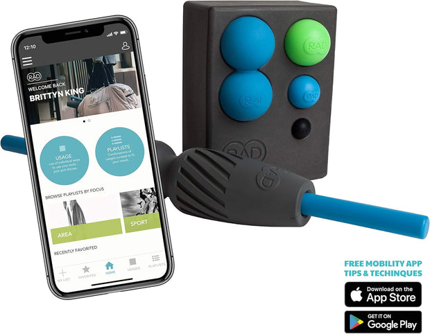 RAD All-in Kit – Foam Roller Set for Whole Body Massage & Myofascial Release – 7-in-1 Kit with Roller Stick, Yoga Block, Massage Balls – Muscle Recovery Tools for Mobility & Flexibility