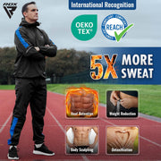 RDX Sauna Suit Weight Loss, REACH OEKO TEX 100 CERTIFIED, Sweat Jacket with Hood, Body Slimming Fitness Workout Men Women