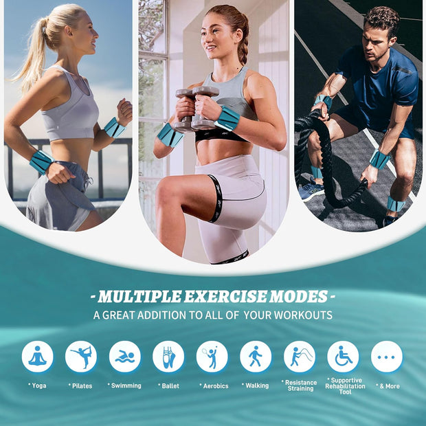 Wrist Weights for Women At Home Ankle Weights Set of 2 (1 lb /2 Lbs Each) Adjustable Weighted Wristbands Arm Leg Weights for Women Men Suitable for Walking Swimming Running Pilates Yoga Gym