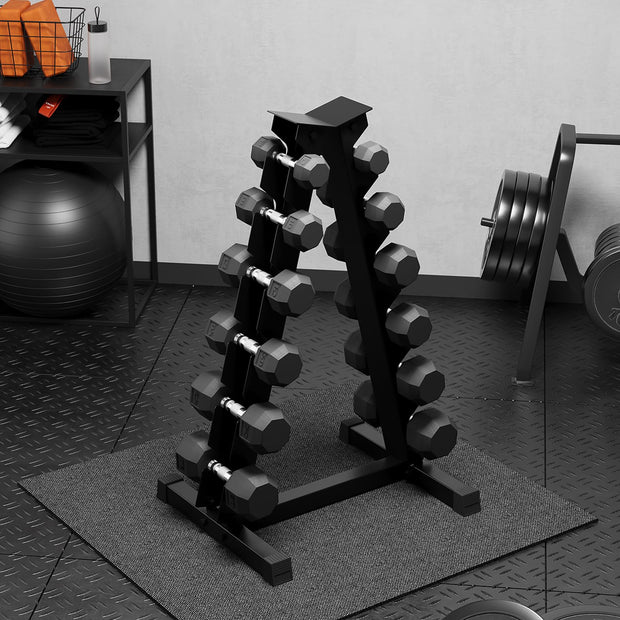 Premium Rubber Coated Hex Dumbbell Weight Set with Rack, Multiple Packages,210LB/350LB/450LB/550LB Set for Home Gym, Hand Weights for Muscle Toning, Strength Building & Full Body Workout