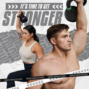 Yes4All Powder Coated Cast Iron Kettlebell Single Dark Red - 36 KG / 79 LB Strength Training Kettlebells Weight Set for Full Body Workout, Home Gym