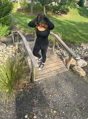 Sunzel Long Sleeve Bodysuits One Piece Jumpsuit for Women with Square Neck and Butt Scrunch Leggings Seamless Ribbed Rompers