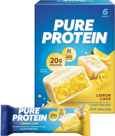 Pure Protein Bars Nutritious Snacks to Support Energy, Lemon Cake, 6 Count (Pack of 1)