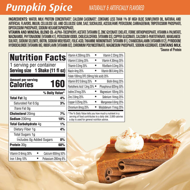 Premier Protein 30g Protein Shake, Pumpkin Spice, 11 Fl Oz, Pack of 4