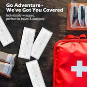 Wound Closure Strips(0.6"x 3.1" - 4 Pcs), Butterfly Bandages for Wound Care, Steri Emergency Laceration Closures Without Stitches for Outdoors Use.