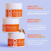 SeoulCeuticals Korean Snail Mucin Eye Cream - 97.5% Snail Filtrate K Beauty Anti Aging Under Eye Anti Wrinkle Eye Treatment Cream 0.5oz