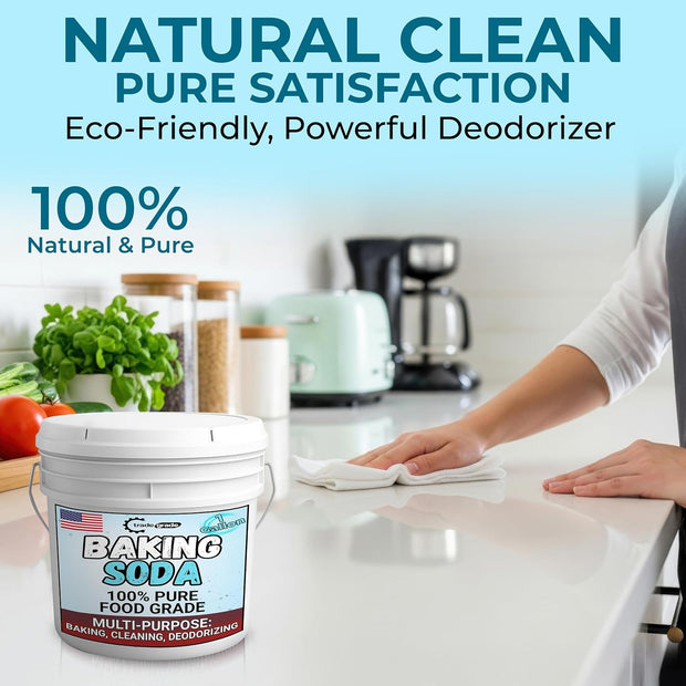 TradeGrade Pure Baking Soda Powder – 1 Gallon Bucket, Sodium Bicarbonate Powder | Premium Food-Grade for Baking, Bread, Cookies & More | Baking Soda for Cleaning, Natural Cleaner & Deodorizer (1 Gallon)