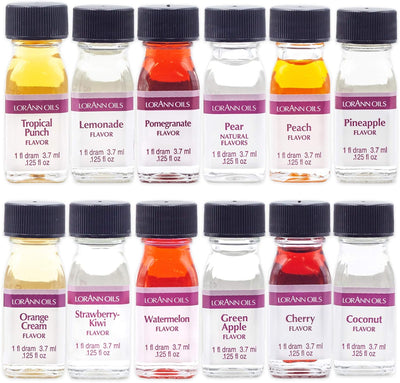 LorAnn SS Pack #2 of 12 Fruity & more Flavors in 1 dram bottles (.0125 fl oz - 3.7ml) bottles
