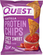 Quest Nutrition Spicy Sweet Chili Tortilla Chip, 19g Protein, 4g Net Carb, Low Carb, Gluten Free, 1.1 oz (Pack of 12)