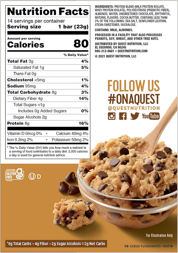 Quest Nutrition Mini Protein Bars Bundle, Chocolate Chip Cookie Dough and Cookies & Cream, High Protein, Low Carb, Keto Friendly, 14 Count Each