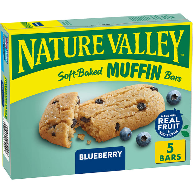 Nature Valley Soft Baked Muffin Bars, Blueberry, Snack Bars, 10 Bars, 12.4 oz