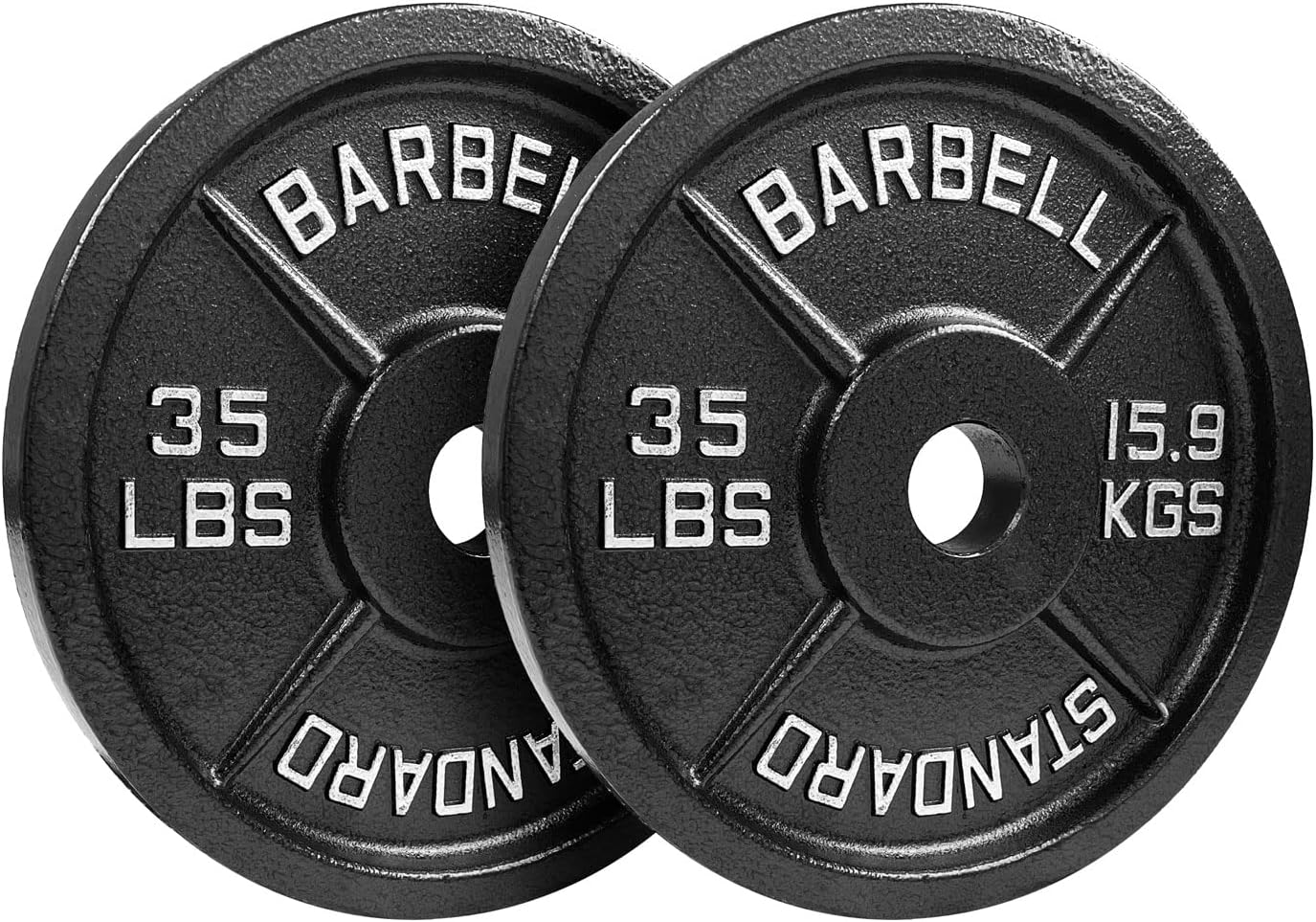 Steel Olympic Plates 155lb Set - Olympic Standard Premium Coated Pairs of 35lb, 25lb, 10lb, 5lb, and 2.5lb for Weight Lifting Powerlifting
