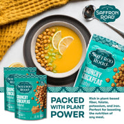 Saffron Road Roasted and Crunchy Sea Salt and Cracked Pepper Chickpeas | High Protein Snacks | Gluten-free, Vegan, Non-GMO, and Certified Halal and Kosher | 5.4oz Pouch | Pack of 6