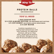 Kodiak Cakes Oatmeal Protein Ball Mix, Snickerdoodle, High Protein, 100% Whole Grains, (Pack of 6)