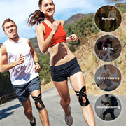 PreCut Kinesiology Tape for Knees, 12 PCS Waterproof KTQUICK Knee Tape for Knee Pain Relief Pre Cut, Original Cotton Athletic Knee Tape, Waterproof & Hypoallergenic Latex-Free for Sports (Black)