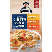 Quaker Instant Grits, Cheese Lovers Variety Pack, 0.98oz Packets (10 Pack)