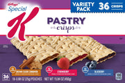 Kelloggs Special K Pastry Crisps Variety Pack 15.84 oz Box, 36 Crisps (1 Pack)