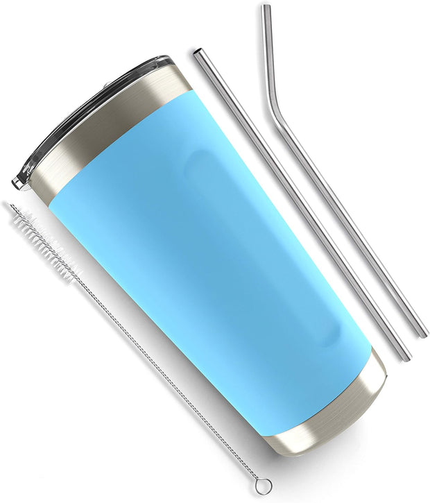 Personalized Gifts For Men - 20 Oz. Custom Tumblers w/Lid, Black - Insulated Travel Coffee Mugs - Optional Straw Set, Stainless Steel Double Wall Coffee Tumbler, Personalized Cups