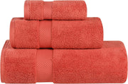 Superior Zero Twist 100% Cotton Bathroom Towels, Super Soft, Fluffy, and Absorbent, Premium Quality 6 Piece Towel Set with 2 Washcloths, 2 Hand Towels, and 2 Bath Towels, Coral