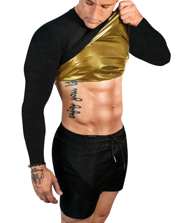 Sauna Shirt for Men Long Sleeve Sauna Suit Heat Trapping Workout Shirts Sweat Enhance Vest for Workout Sports