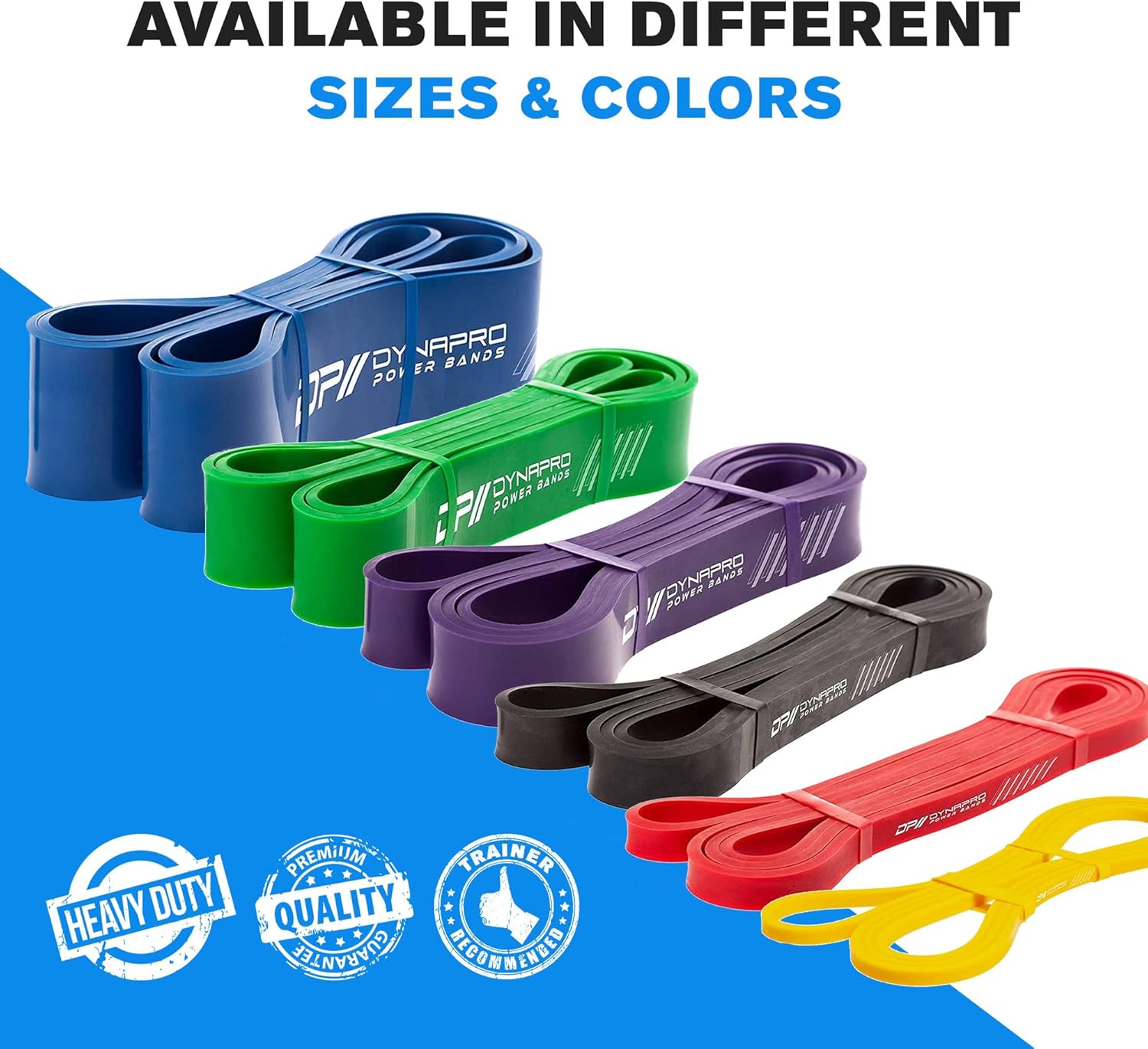 DYNAPRO Power Resistance Bands - Assisted Pull Up, Resistance & Stretch Bands for Powerlifting