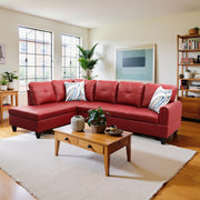 Sectional Couch 103.5" L Shaped Couch Comfy Futon Bed Upholstered Faux Leather 3 Pieces Living Room Furniture Sets with Ottoman and High Density Sponges for Living Room, White