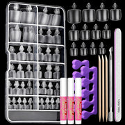 Teenitor Press on Toenails for Women, 120pcs Toe Nail Tips Square Toe Press on Nails, Toenail Press on Fake Toenails, Toe Nails Glue on Fake Toe Nails Press on, Toe Nail Kit False Toenails Matte