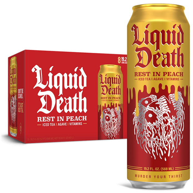 Liquid Death Iced Tea Variety Pack, 12-Pack (12 oz Cans), Low Calorie, Low Caffeine, No Artificial Sweeteners, B12 & B6 Vitamins, 4 Flavors: Dead Billionaire, Rest in Peach, Sweet Reaper, Blueberry Buzzsaw