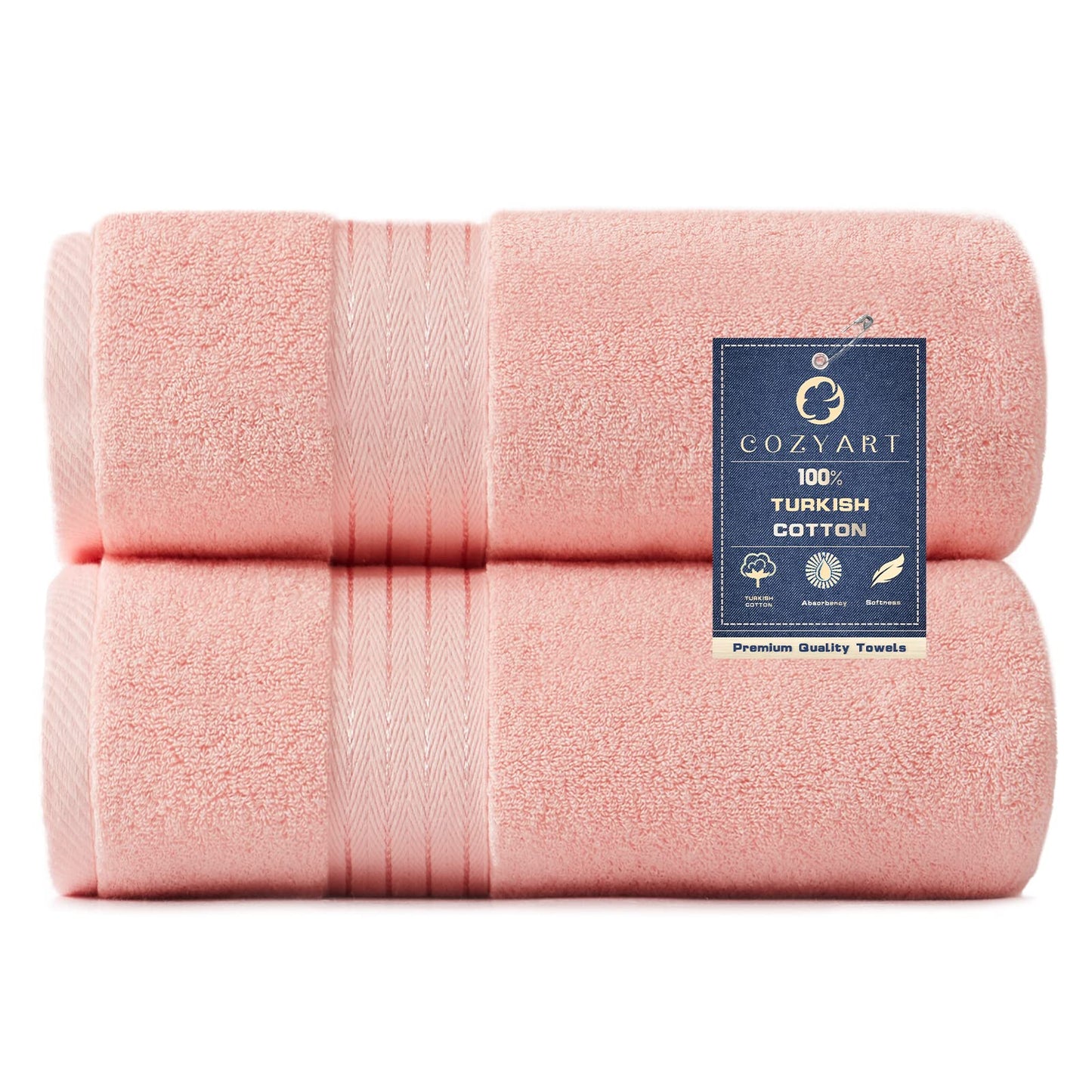 COZYART Burnt Orange Bath Towel Set for Bathroom Turkish Cotton Thick Soft Absorbent Durable 650 GSM Towel Sets of 6, 2 Large Bath Towels, 2 Hand Towels, 2 Washclothes