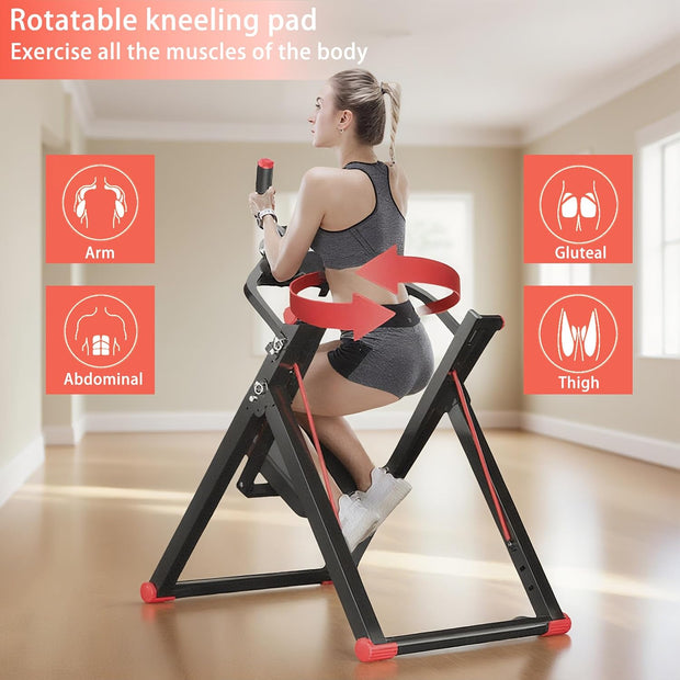 Vicamy Ab Machine,No-Track Silent Exercise,Foldable Ab Workout Equipment for Home Gym,Adjustable Resistance,Ab Trainer Machine for Abs Workout,Full Body Workout Machine