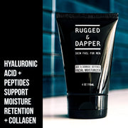 RUGGED & DAPPER - Age Defense Face Moisturizer for Men | 4oz | Hydrating Mens Face Lotion | Unscented + Anti- Aging Formula for Clear Skin | Natural Ingredients | Made in USA